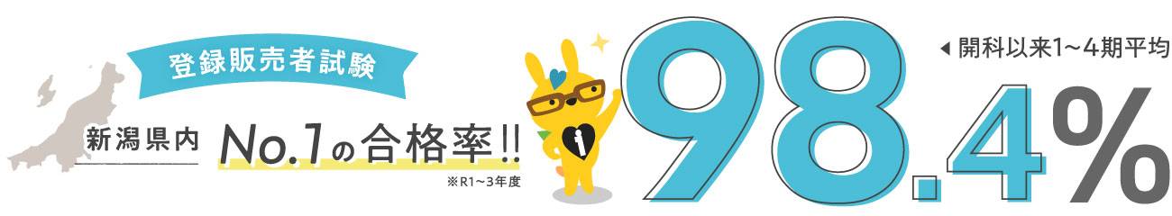 登録販売者試験合格率98.4%